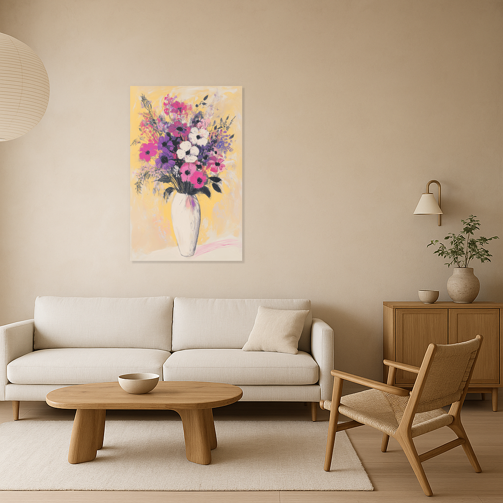 Fleurige bloemen in vaas