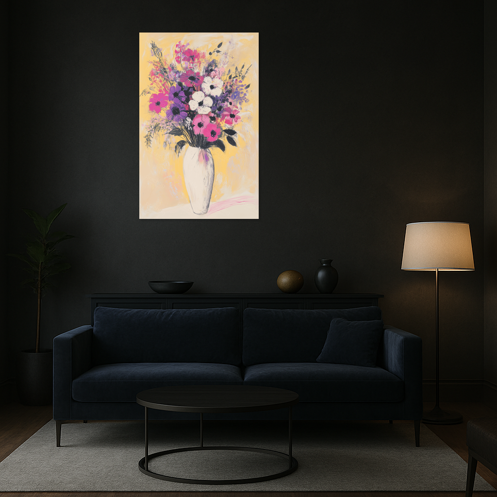 Fleurige bloemen in vaas