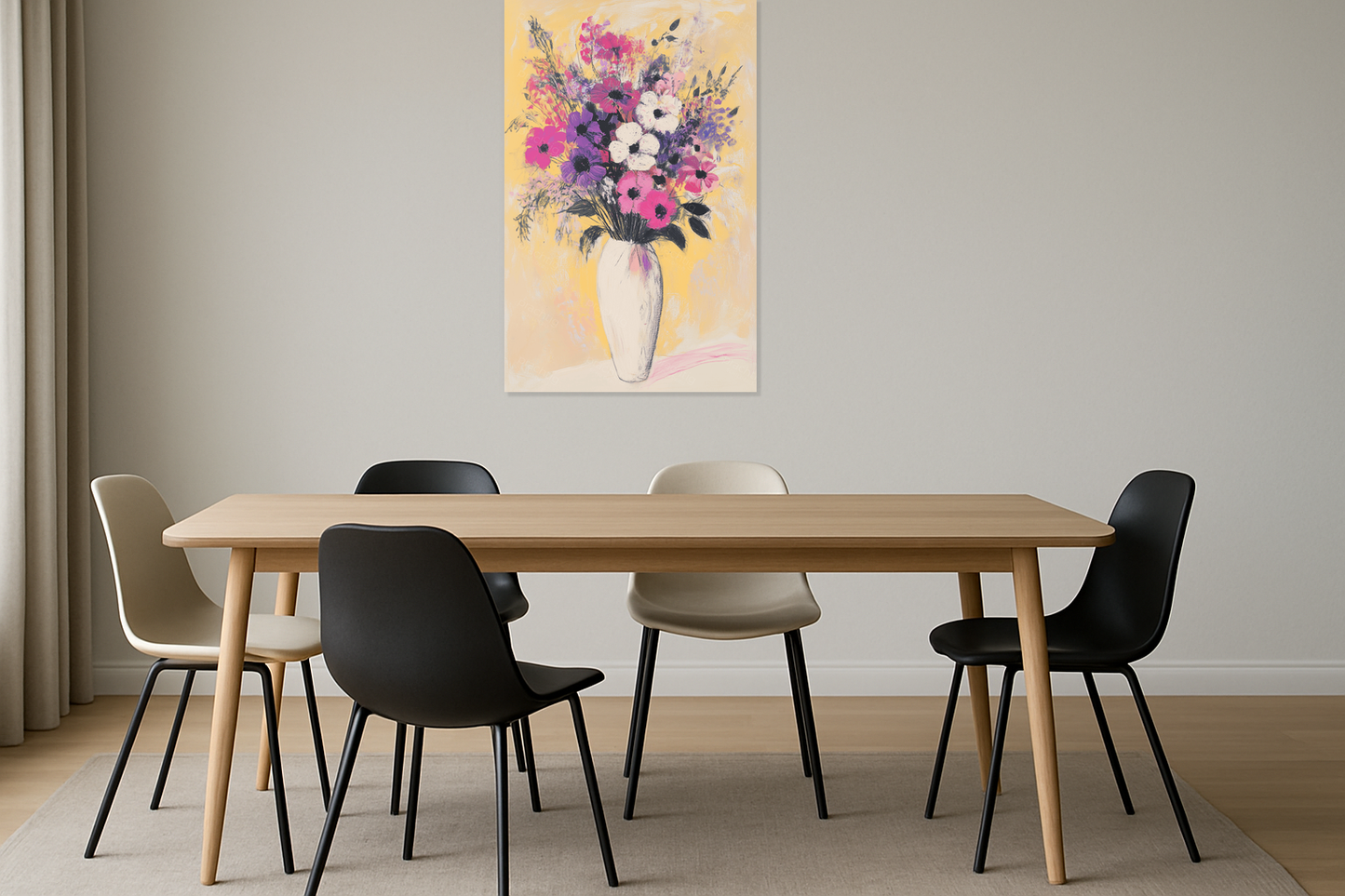 Fleurige bloemen in vaas