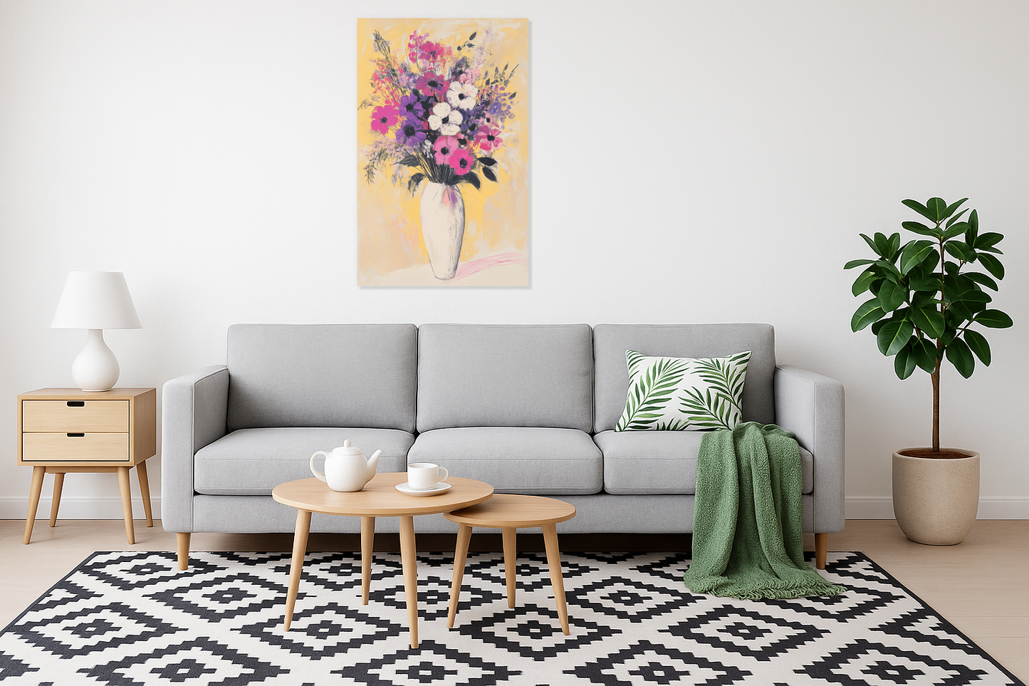 Fleurige bloemen in vaas