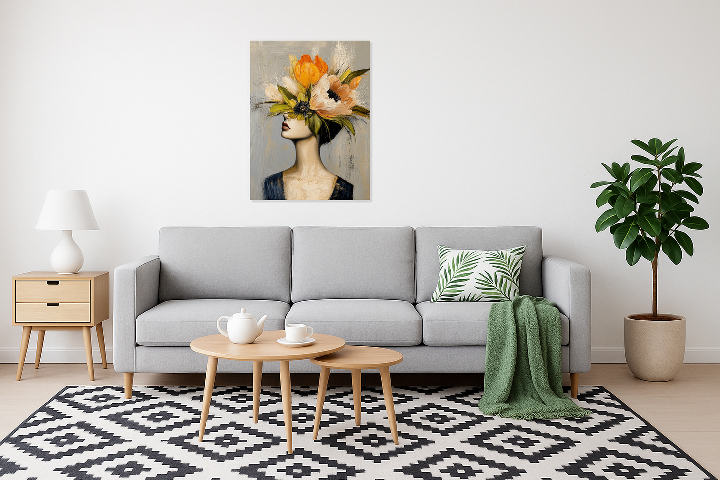 Bloemenpracht op een gezicht