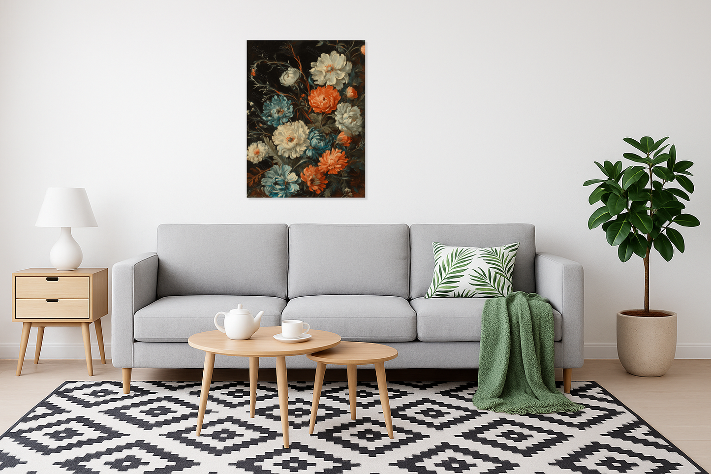 Bloemenpracht op Donkere Achtergrond