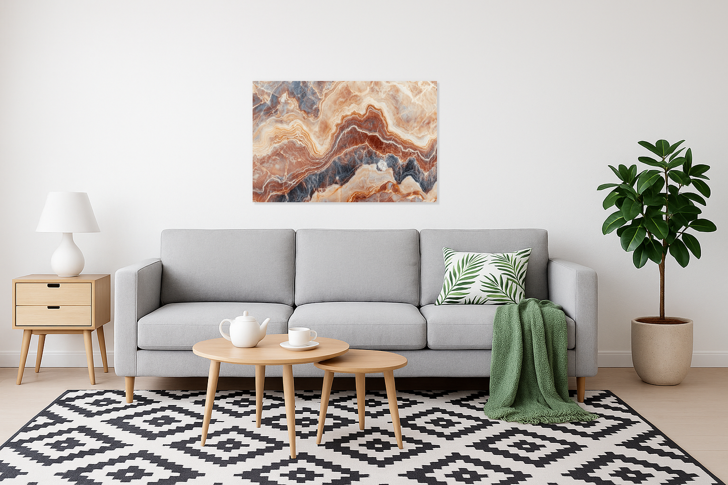 Aardse Marmertextuur in Warm Palet