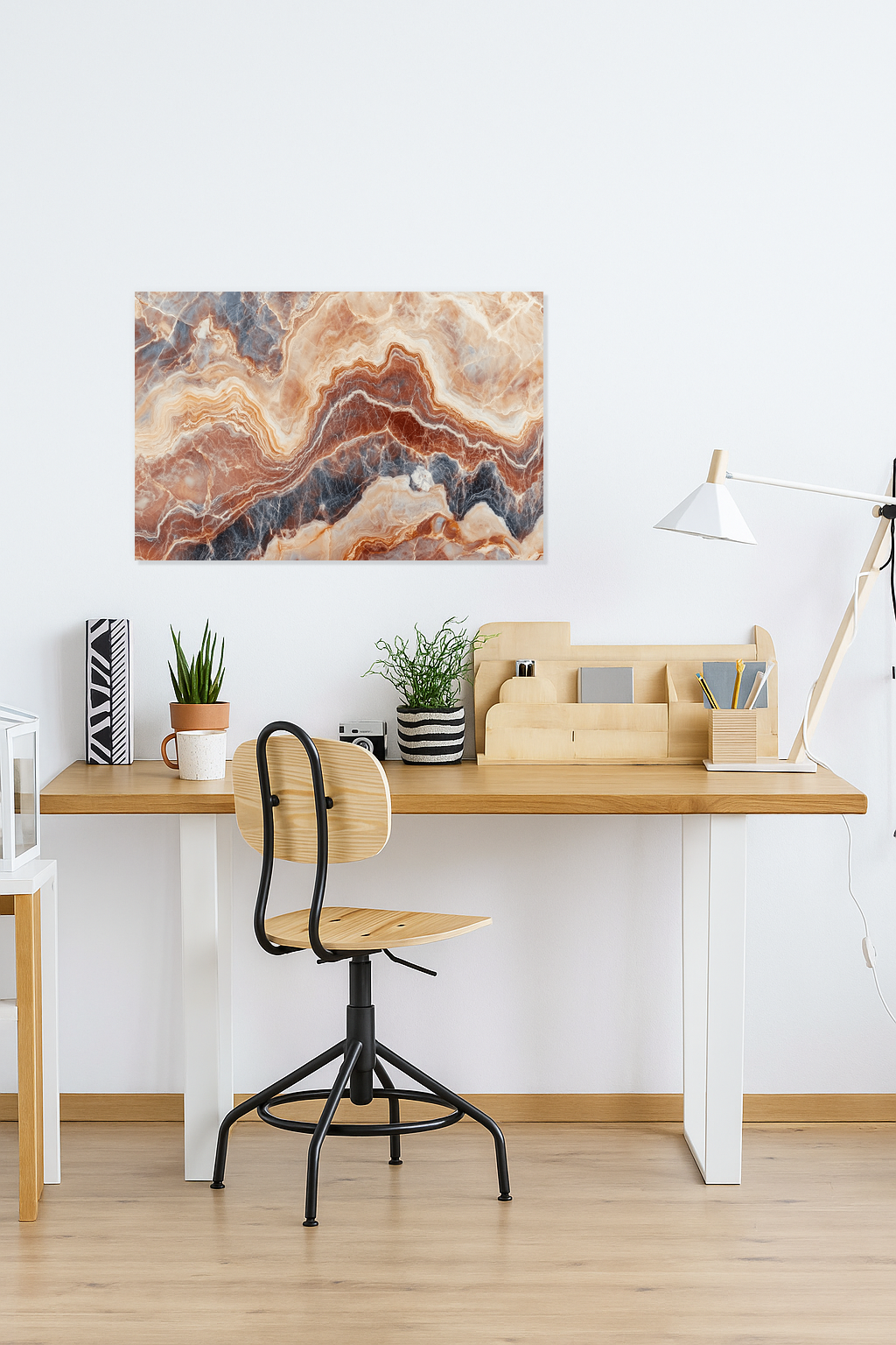 Aardse Marmertextuur in Warm Palet