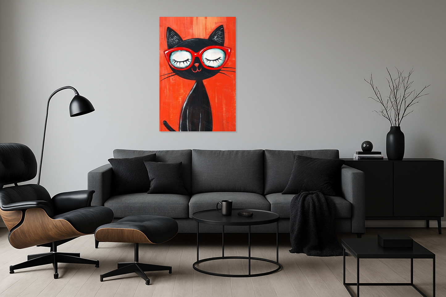 Coole Kat Met Rode Bril