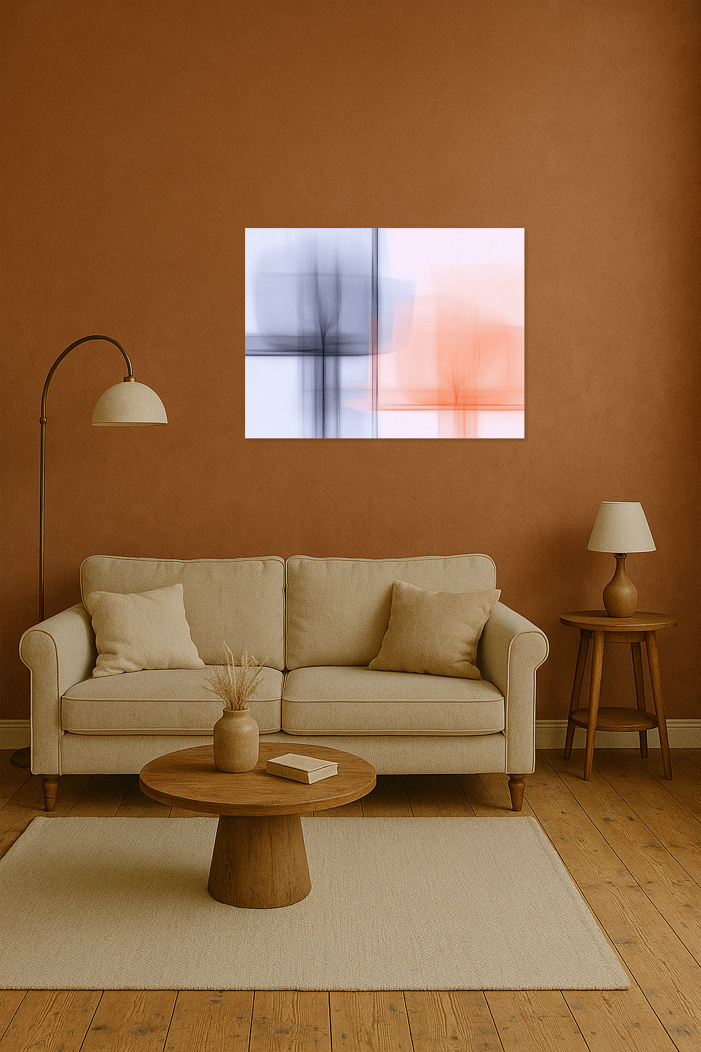 Abstracte bomen in zachte tinten