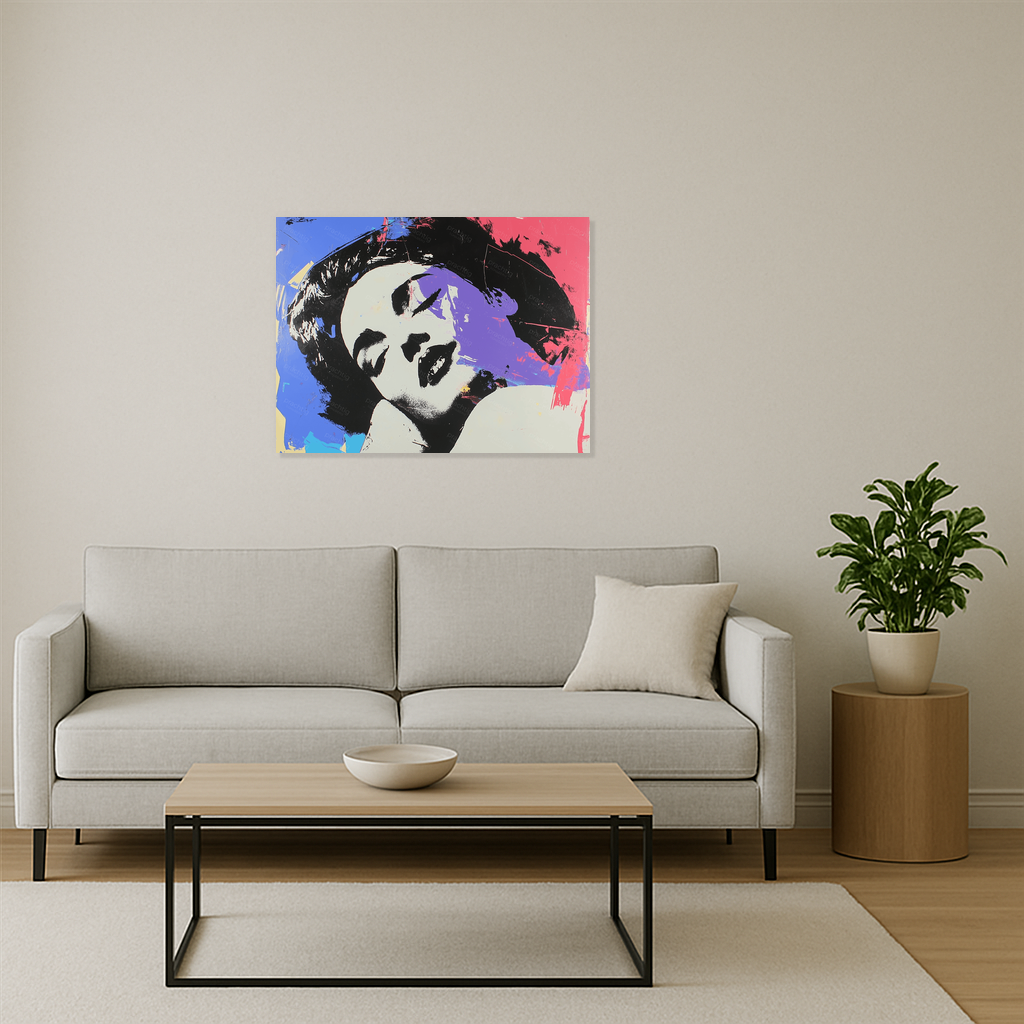 Dromerige Vrouw in Popart Stijl