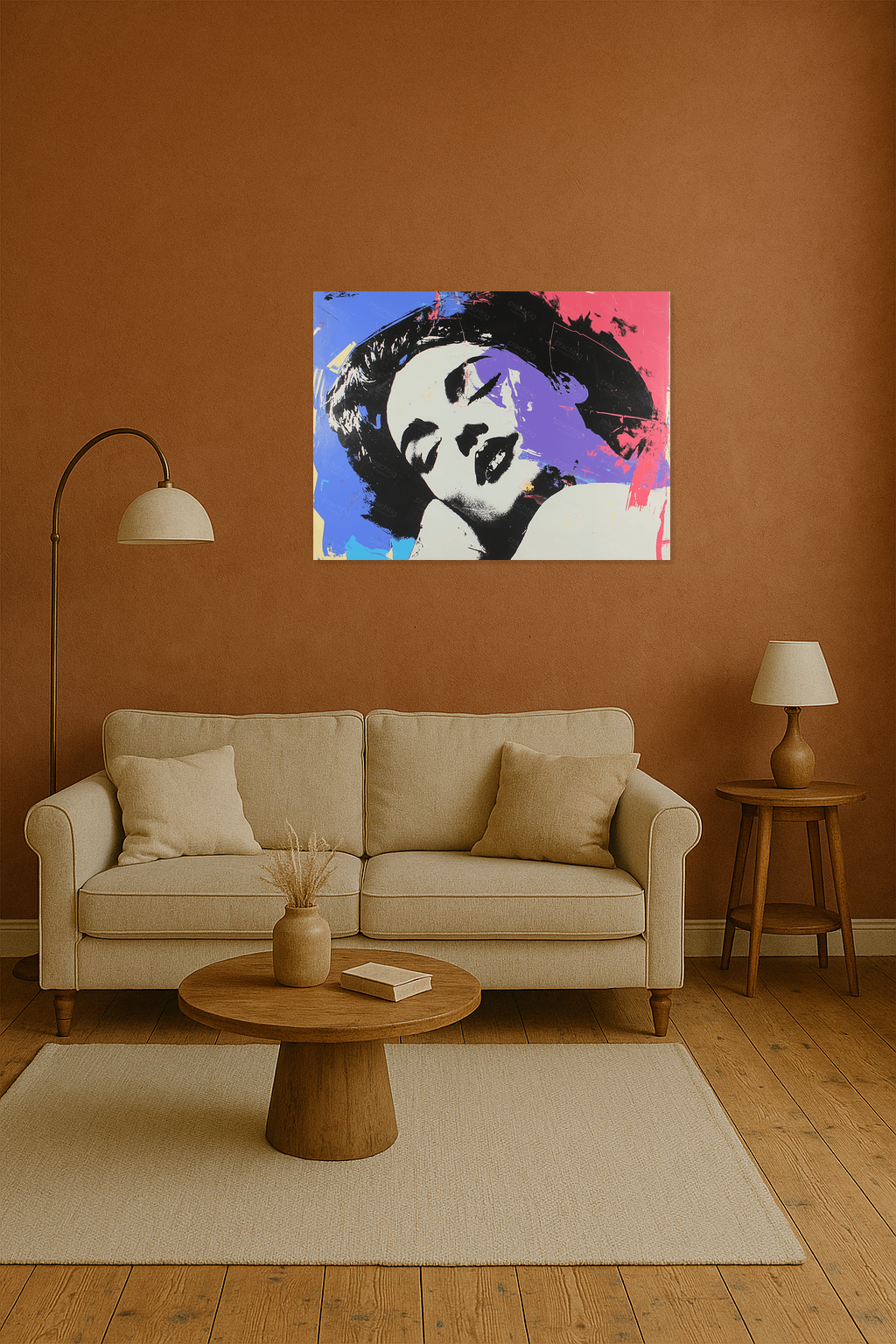 Dromerige Vrouw in Popart Stijl