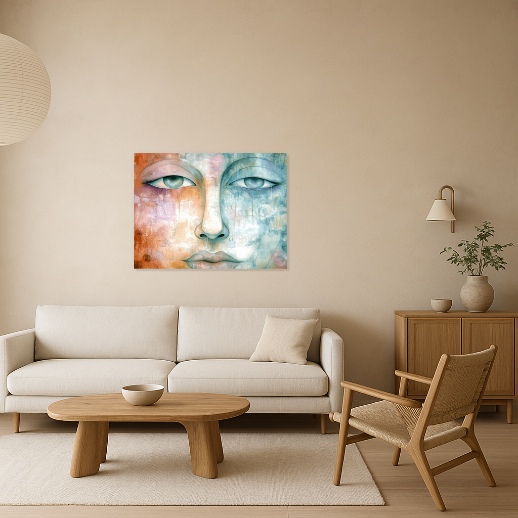 Dromerige Gezichtsuitdrukking in Pastel