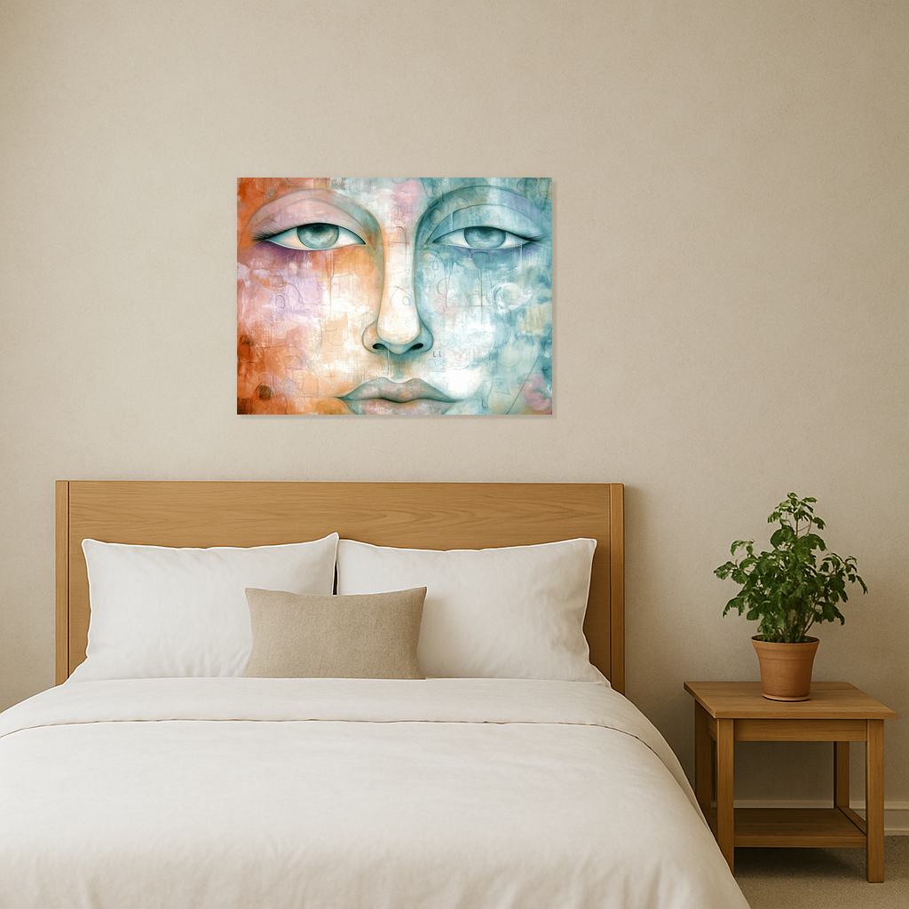 Dromerige Gezichtsuitdrukking in Pastel