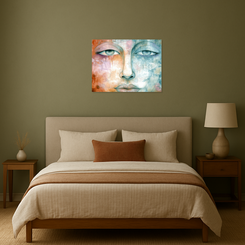 Dromerige Gezichtsuitdrukking in Pastel