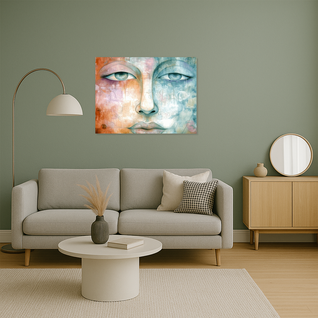 Dromerige Gezichtsuitdrukking in Pastel