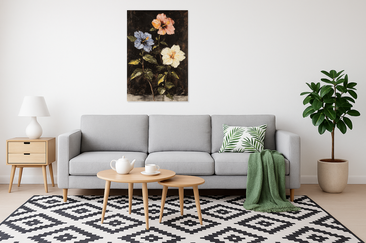 Bloeiende Hibiscus op Donkere Achtergrond
