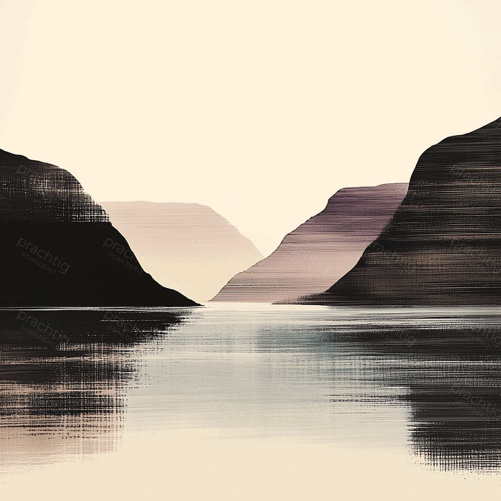 Rustige fjorden in schemering