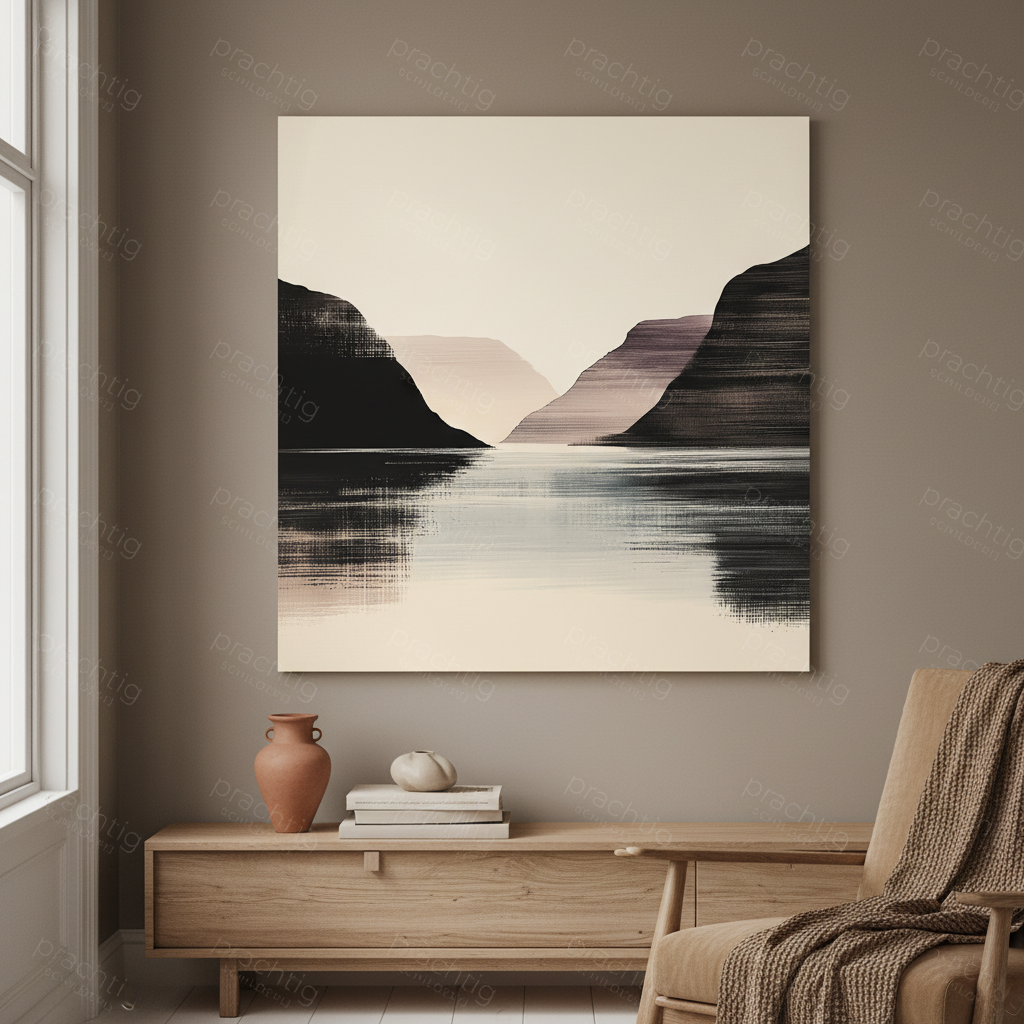 Rustige fjorden in schemering