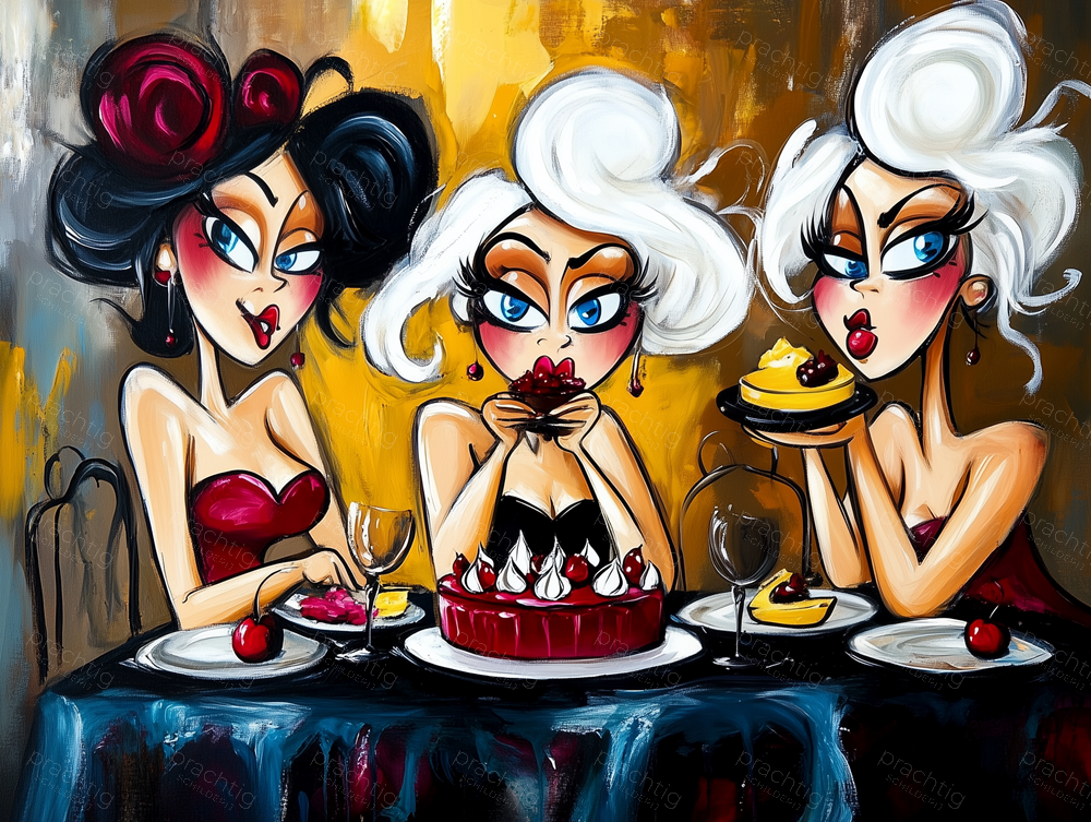 Drie Dames Aan Tafel