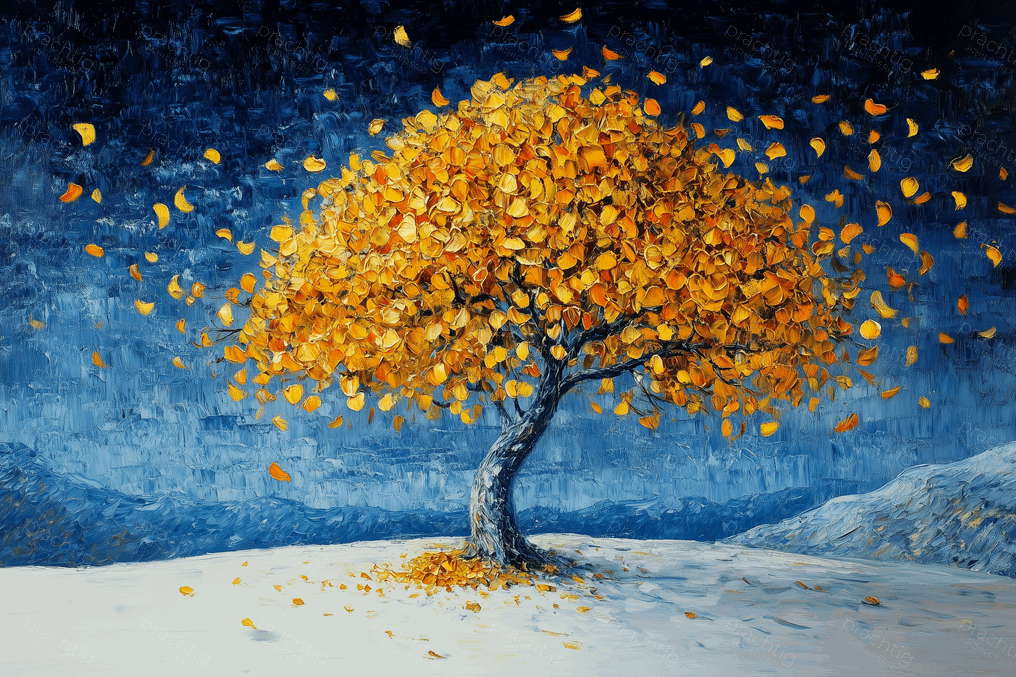 Gouden Boom in Blauwe Bries