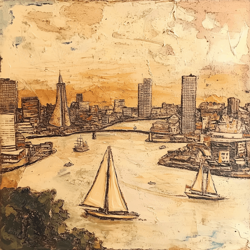 Zonnige Skyline van Rotterdam