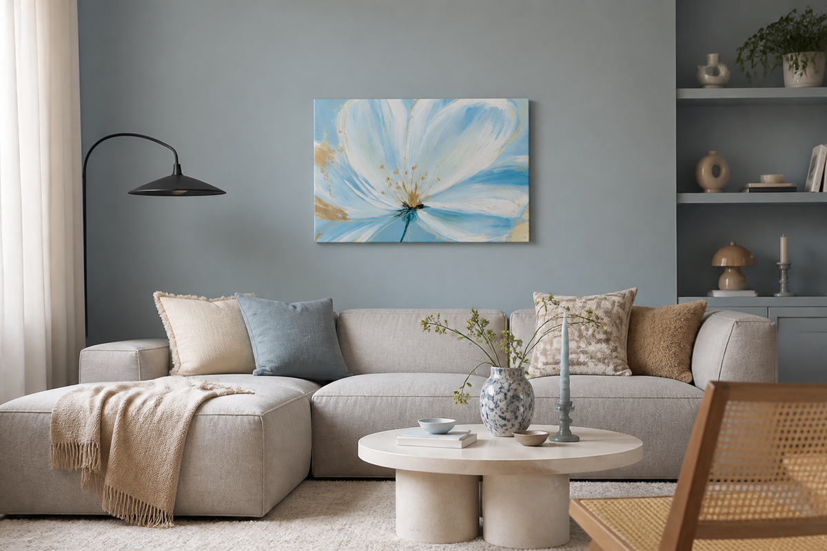 Blauwe Bloemschittering