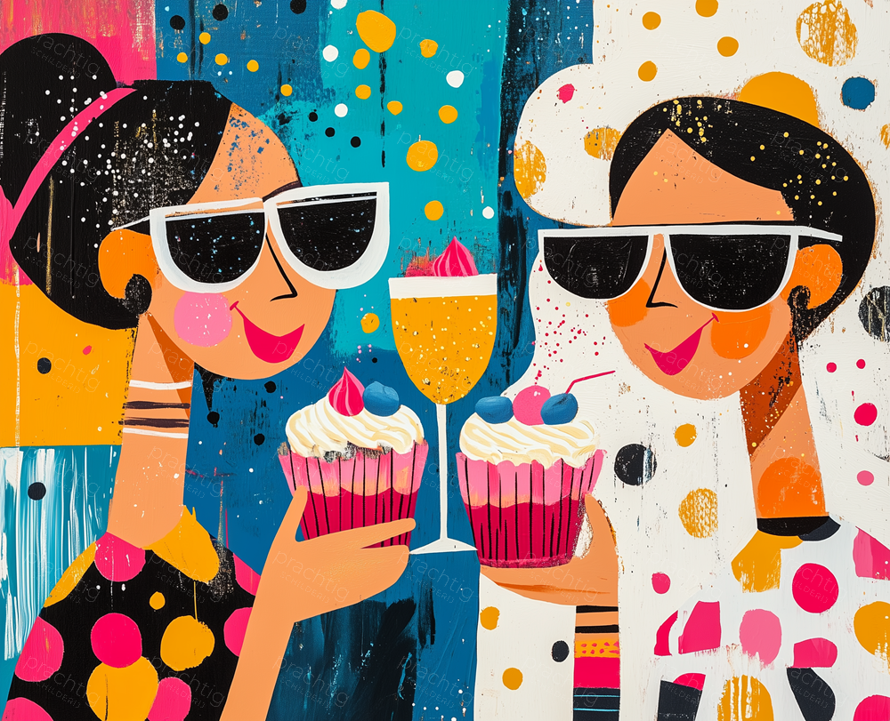 Zonnige Vriendinnen Met Cupcakes
