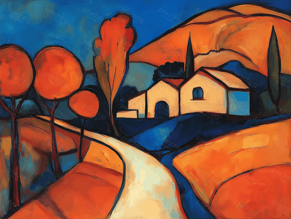 Herfstlandschap met Levendige Kleuren