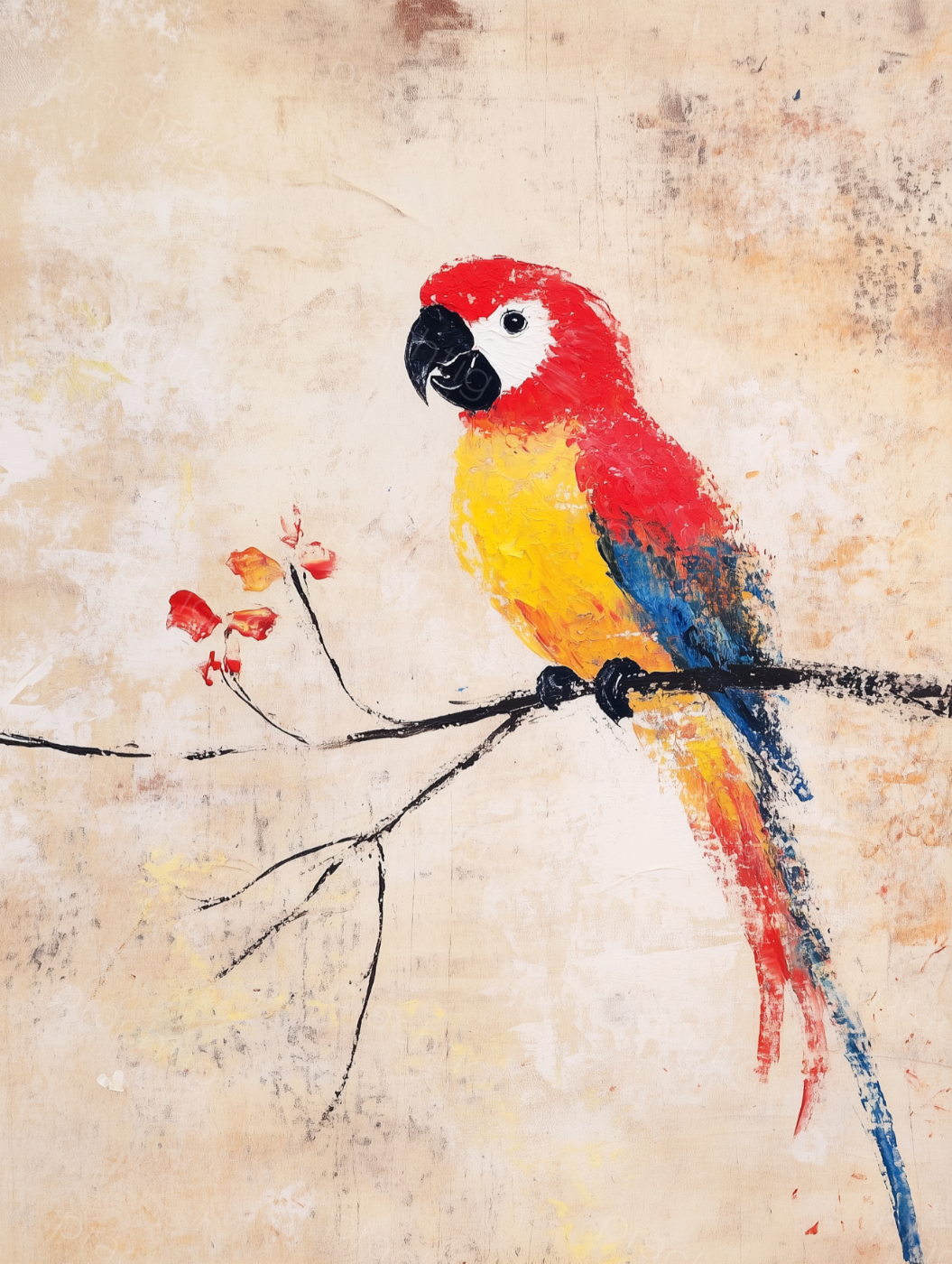 Kleurige Papegaai op Tak