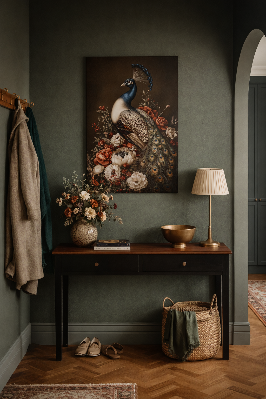 Pauw met Bloemen