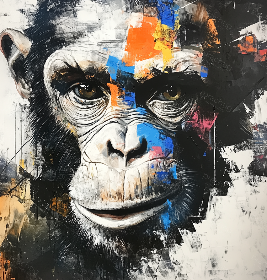 Kleurrijke Aap met Intense Blik