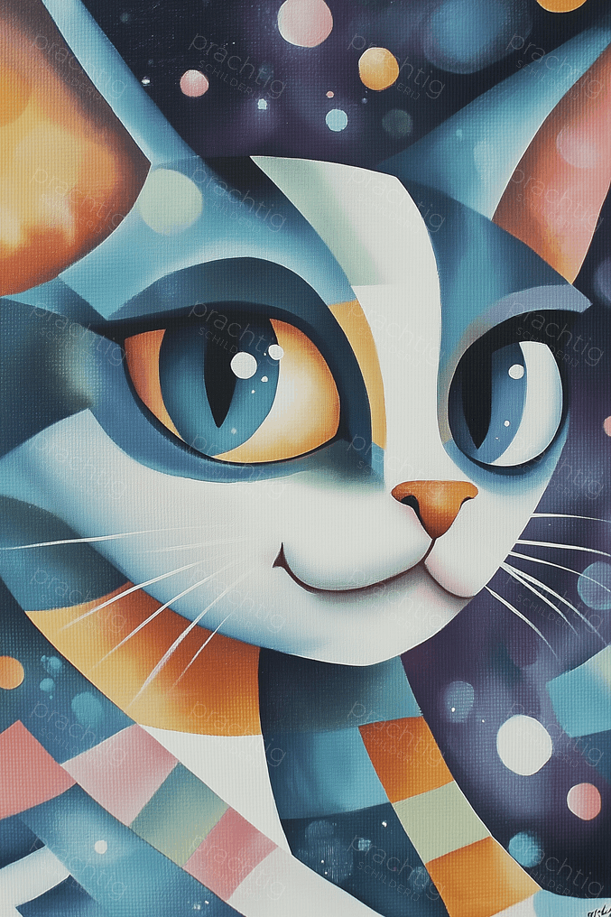 Vrolijke Kat Vol Kleur