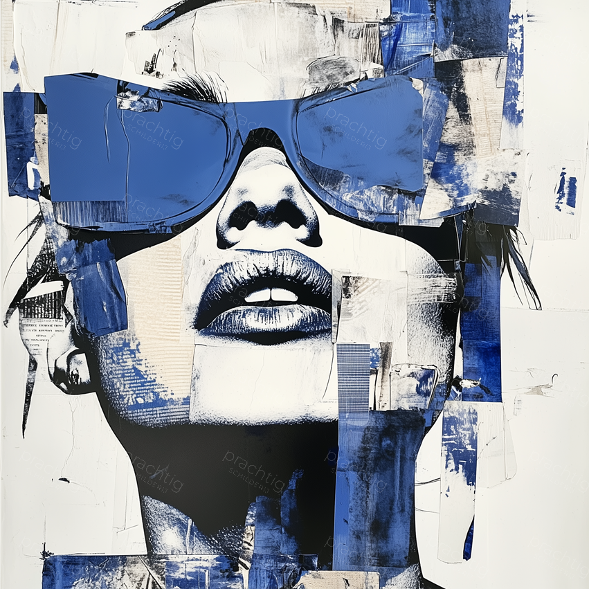 Blauwe Blik Achter Zonnebril