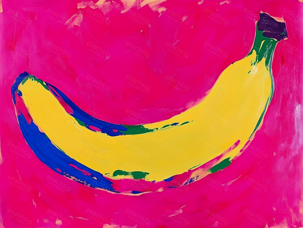 Popart Banaan op Roze