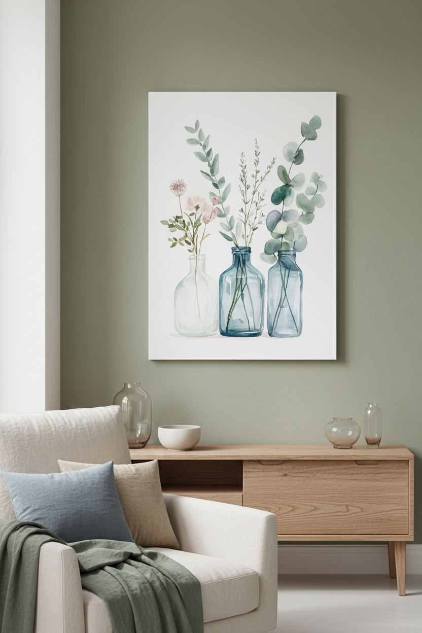Glazen Vazen met Eucalyptus