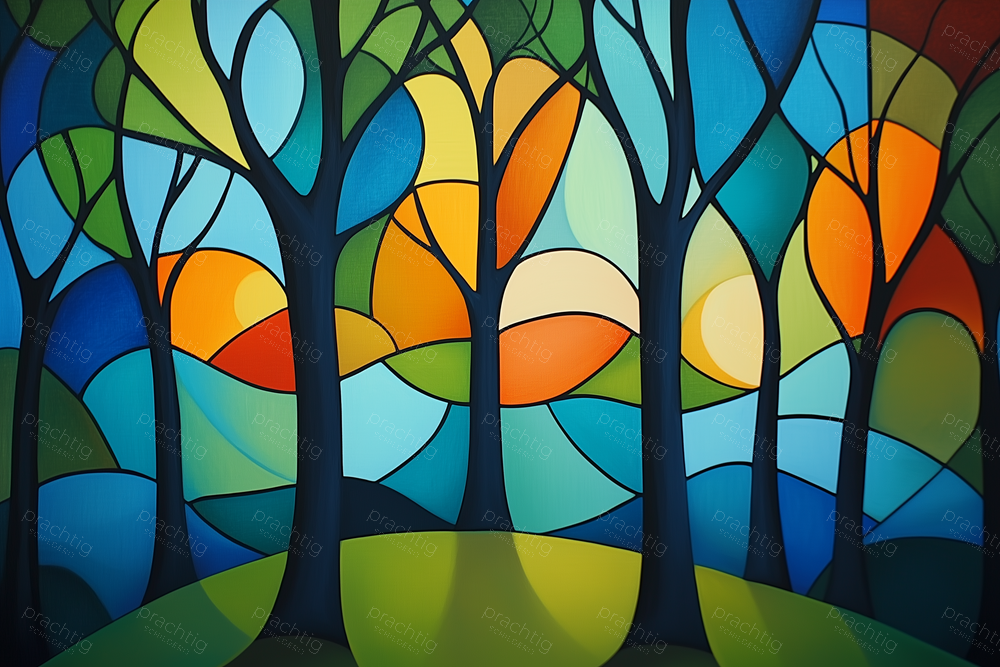 Glas-in-lood Bosdroom