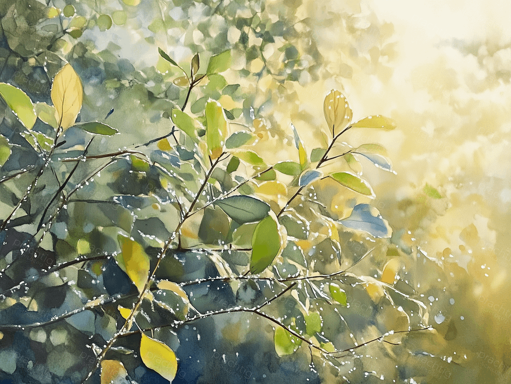 Zonnestralen op fris lenteblad