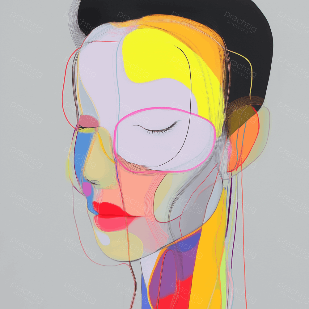 Dromerig kleurrijk portret