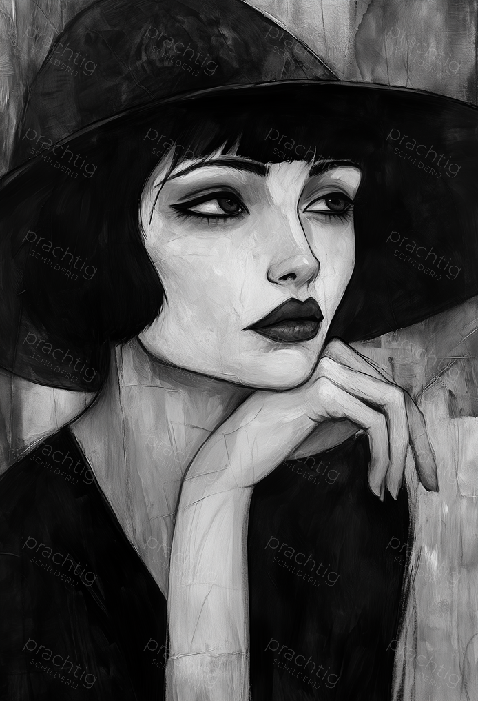 Mysterieus portret in zwart-wit