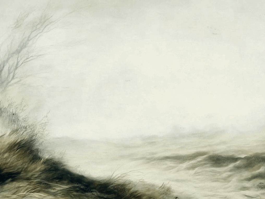 Mistig golvend landschap