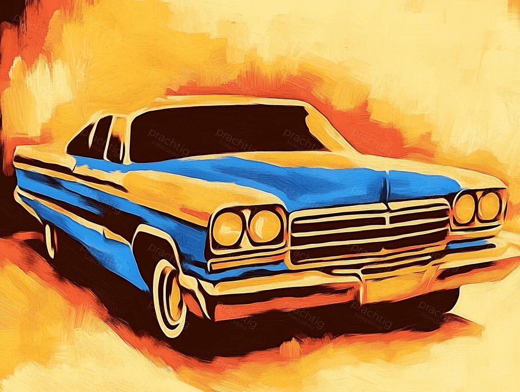 Retro Auto in Vuur en Vlam