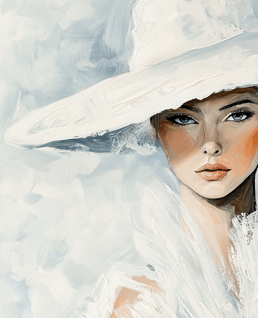 Verfijnde Dame met Witte Hoed
