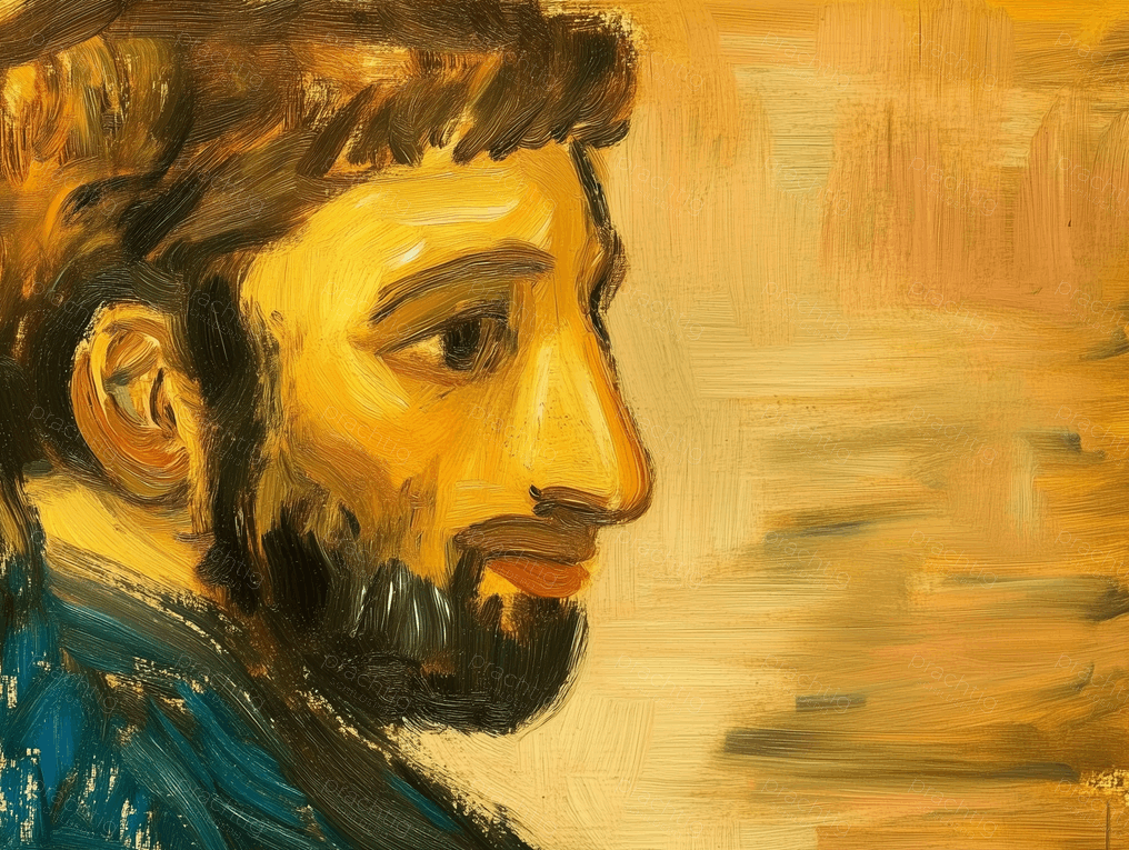 Man met baard in warme tinten
