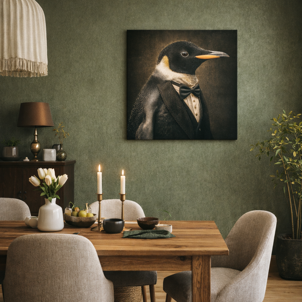 Formele pinguïn in stijl
