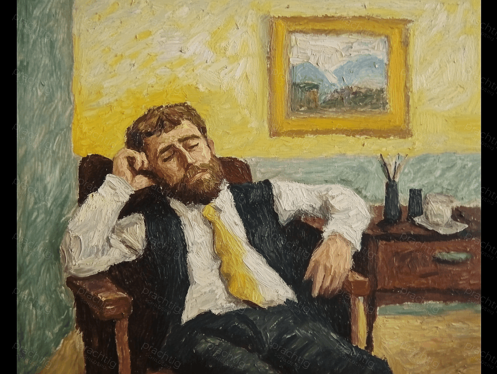 Slapende Man in Gele Kamer