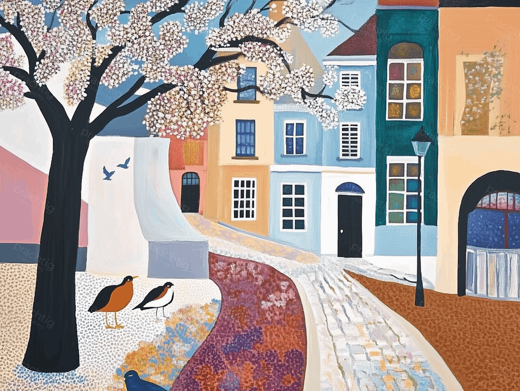 Lente Wandeling in Stadsstraat