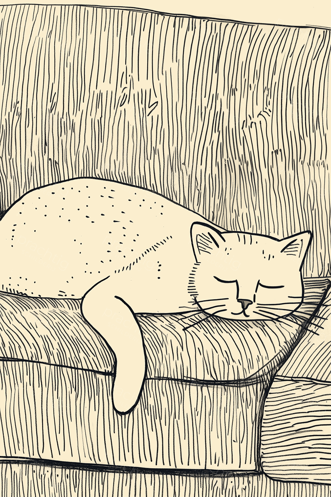 Slapende Kat op Sofa