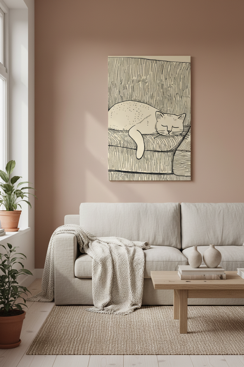Slapende Kat op Sofa