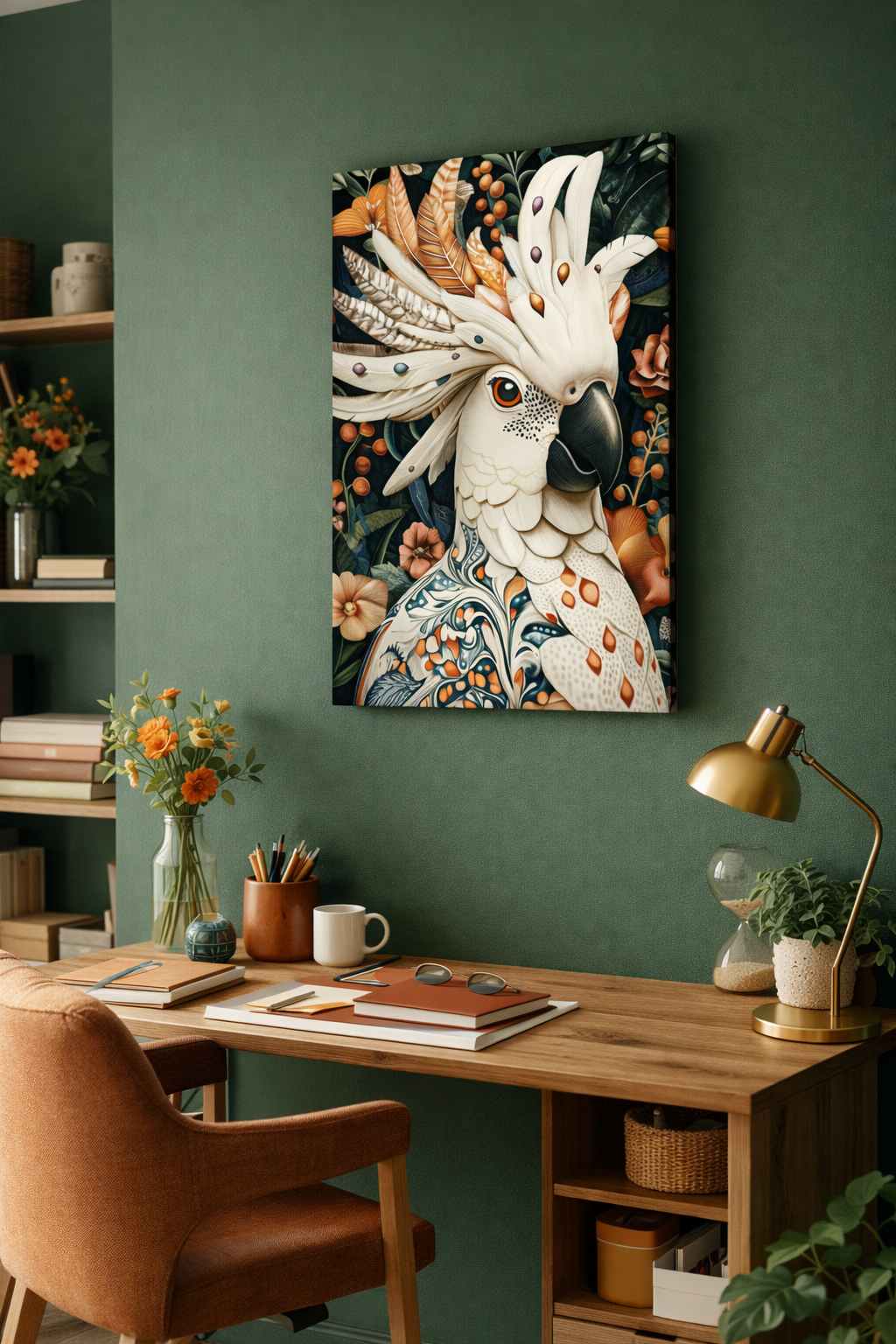 Exotische Vogel met Bloemenpracht