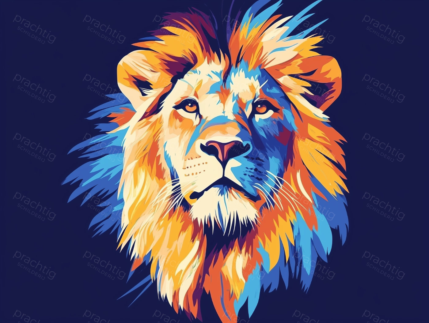 Indrukwekkende Leeuwenkop op Donkere Achtergrond