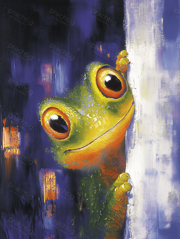 Nieuwsgierige Kikker in de Nacht