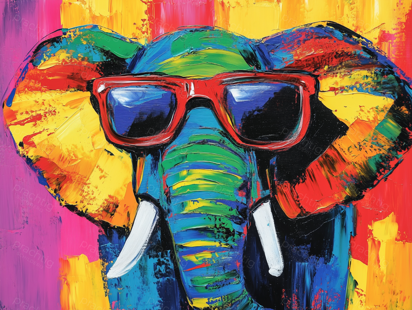 Zonnige Olifant met Zonnebril