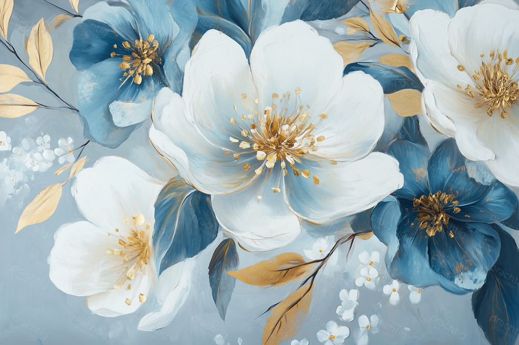 Bloemenpracht in Blauw en Goud